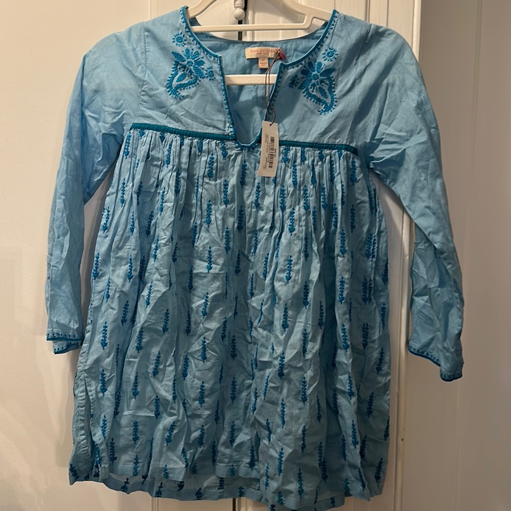 Girls blue tunic coverup from pink chicken in size 10